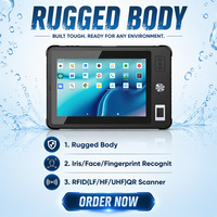 Tablet Android Iris Face Biometric Rugged untuk Layar 8 Inci, Penyimpanan 128GB, Baterai 10000mAh, 4G LTE, Sensor Sidik Jari Optik