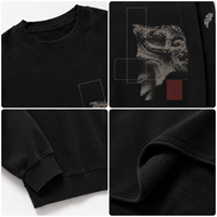 Felpa Unisex Streetwear Museum Fragment Nera con Collo Tondo, Qualità Superiore, 100% Poliestere, Stampa Digitale Personalizzata e Etichetta
