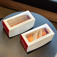 Boîte d'emballage alimentaire rigide écologique personnalisée avec fenêtre transparente pour pâtisserie, boulangerie et collations, recyclable, logo client