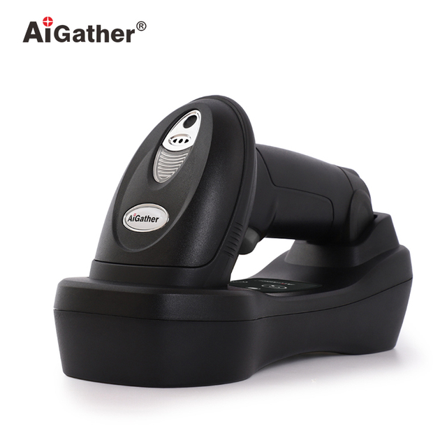 Upgraded A-1902 Industrial Long Range Handheld 2D Wireless Barcode Scanner With Charging Cradle