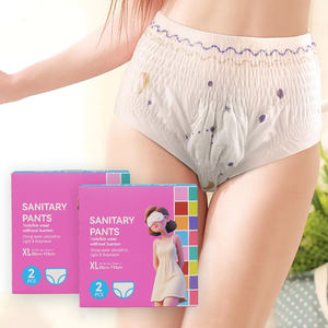 Großhandel Auf Lager 2 Stück/Packung 40 Packungen/Karton Periodenunterwäsche für Erwachsene Superweiche und Saugfähige Damen-Hygienepants Unterhosen - Product Image 1