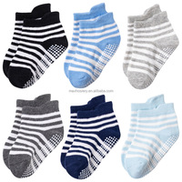 6 paires/lot de chaussettes antidérapantes en coton pour enfant, garçon, fille, bas de sol avec poignées en caoutchouc