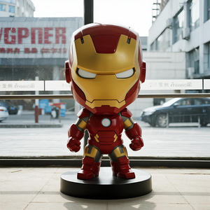 Patung karakter Anime Fiberglass kustom, patung Iron Man kartun, ornamen dekoratif Resin - Product Image 3