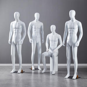 หุ่นโชว์เสื้อผ้าชายสีขาวสว่างแบบเต็มตัว ทำจากพลาสติก พร้อมหัว สำหรับตั้งโชว์หน้าร้าน - Product Image 1