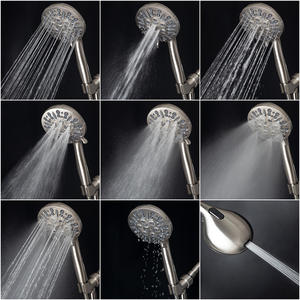 Shower Head Set With High Pressure Spray Massage Rain Bubble Function <b>Brushed</b> Nickel Finish 59 Inch Hose Durable Design - Product Image 4