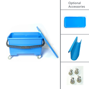 EcoClean - Trapeador de 25L con Escobilla para Ventanas, Cubo de Agua Resistente con Rejilla y Ruedas para Limpieza del Hogar - Product Image 1