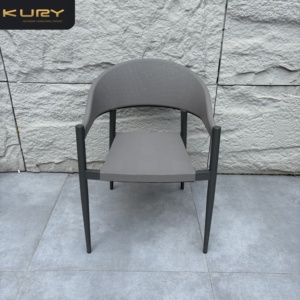 Sedia <span class=keywords><strong>da</strong></span> Pranzo Moderna in Alluminio Portatile per Esterni, Poltrona <span class=keywords><strong>da</strong></span> Giardino con Rete Sintetica Traspirante per Hotel e Uso Commerciale - Product Image 2