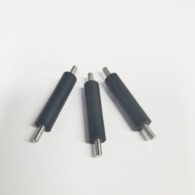 Customized Precision Small Thermal Printer Rubber Rollers Industrial Printer Silicone Platens with Stainless Shaft