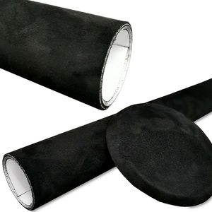 アルカンタララップ黒粘着性アルカンタラ生地スエード車インテリア用 - Product Image 1