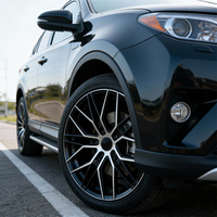 Jantes de luxe sportives exécutives 18 pouces 8J en alliage d'aluminium forgé par flux 5x112, finition noir brillant usiné, style Vossen pour Audi A4 A6