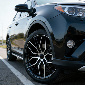 Jantes de luxe sportives exécutives 18 pouces 8J en alliage d'aluminium forgé par flux 5x112, finition noir brillant usiné, style <span class=keywords><strong>Vossen</strong></span> pour <span class=keywords><strong>Audi</strong></span> A4 <span class=keywords><strong>A6</strong></span> - Product Image 1