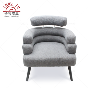 <span class=keywords><strong>Fauteuil</strong></span> contemporain en <span class=keywords><strong>tissu</strong></span> Teddy <span class=keywords><strong>gris</strong></span> Pieds en bois Chaise de canapé simple rembourrée confortable Chaise de salon <span class=keywords><strong>scandinave</strong></span> moderne - Product Image 2