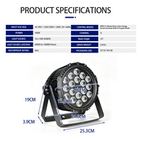 Projecteur PAR étanche 180W avec 18 LED 10W (4-en-1 RGBW) pour scène, église, DJ, événements, bars