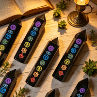Bâton de cristal de chakra en obsidienne noire, pointe de tour gravi pour la guérison Reiki, la méditation, l'équilibrage énergétique et la décoration spirituelle