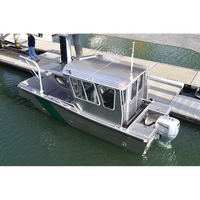 Bateau-maison en aluminium Ecocampor de 22 pieds pour la pêche, le travail à la rame, bateau de travail, embarcation de débarquement à vendre