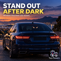 Lampe décorative solaire LED pour vitre de voiture, yeux de démon, rechargeable USB Type-C, avec ventouse, accessoires auto