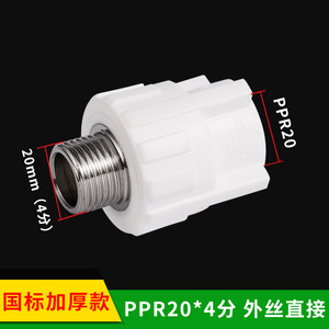 Raccords de tuyauterie d'eau PPR 1 pouce-1/2 pouce DN15-DN25, filetages externes en plastique pour conduites d'eau domestiques - Product Image 2