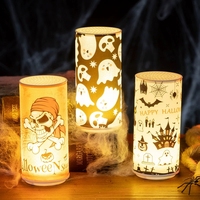 Bougies LED sans flamme pour Halloween, à piles, avec effet vacillant, pour décorer la table de fête effrayante, créer une ambiance de maison hantée