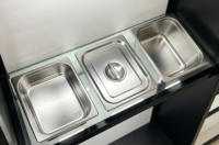 Boîte de rangement hôtelière robuste en acier inoxydable JinZe (usine chinoise) pour table vapeur 1/2 pleine taille, avec jauge anti-blocage perforée, norme européenne