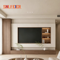Meuble TV moderne en bois, centre de divertissement, console multimédia avec rangement personnalisé pour salon, mobilier contemporain pour la maison américaine