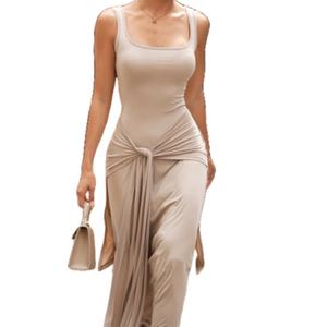 Nuevo Vestido de Dos Piezas a la Moda Europea y Americana, Estilo Spicy Girl, Falda Larga y Top Sexy para Mujer - Product Image 4