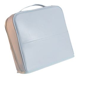 Grande trousse de maquillage en PU imperméable à grande capacité avec ouverture latérale, organiseur de voyage pour cosmétiques avec porte-pinceaux, poche en filet et poignée - Product Image 1