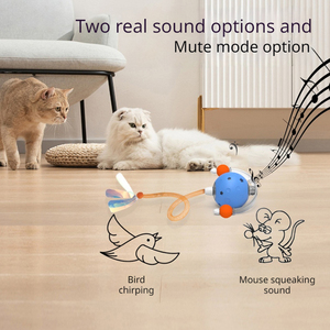 Nouvelle balle interactive automatique pour chat électrique rechargeable par USB résistante aux morsures en silicone intelligente avec plume pour chats d'intérieur - Product Image 5