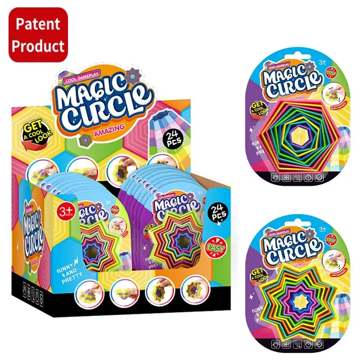 Hot New Products 2022 Kids Educational Magic Star 3D Shaped Sensory Fidget Toy Sets Stress Relief Magic Circle Toys With Light