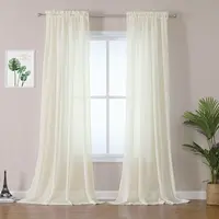 OWENIE - Ivory Sheer Curtain for Large Windows