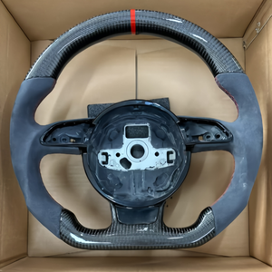 Volant en suède et fibre de carbone pour Audi A4 B8.5 <span class=keywords><strong>S4</strong></span> RS4 A5 S5 RS5 RS6 Q5 Q7 Q3 A1 A3 A6 S3 S1 <span class=keywords><strong>S4</strong></span> RS3 B8 TT <span class=keywords><strong>MK2</strong></span> C6 C7 - Product Image 1