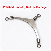 Swivel Snap Hook Konektor Joran Putar 3 Arah Baja Tahan Karat Kekuatan Tinggi untuk Jig Head Pancing