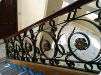 Usine de balustrades en fer forgé, fabrication sur mesure, motif rétro, anti-corrosion, garde-corps pour villa, balustrade en fer pour escalier intérieur