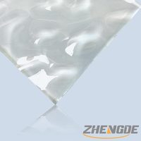 Feuille diffuseur de lumière LED en acrylique prismatique pour décoration intérieure, couvercle de lampe, feuille acrylique transparente ondulée effet vague d'eau