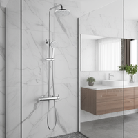 Robinet mitigeur eau chaude et froide Vaguel en acier inoxydable, ensemble colonne de douche moderne pour salle de bain