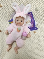 Poupée bébé fille en silicone miniature de 6 pouces, corps entier réaliste en silicone, taille de poche, détails faits à la main, poupée de collection, petit cadeau