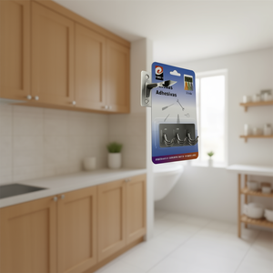 Perchas Adhesivas 3 Unds Stainless Steel Hooks With Adhesive Backing For Home Use - Product Image 1