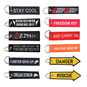 Porte-clés personnalisé tissé avec sangle, broderie de texte, <span class=keywords><strong>patch</strong></span> avion, logo brodé, étiquette de clé avion, porte-clés de vol - Product Image 5