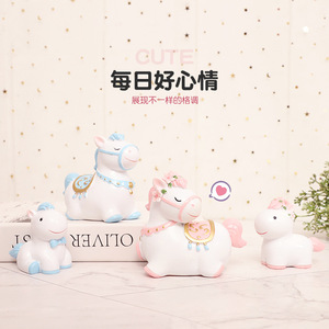 Cute Zodiac Horse Figurine <b>Doll</b> 3.9in Glossy Finish Home Office Decor Personal Gift - Product Image 1