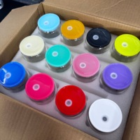 Livraison Rapide – Gobelet en Verre Borosilicate de 16 oz, 12 Couleurs, avec Couvercle et Paille, Idéal pour Pique-nique en Extérieur, Bureau et Maison