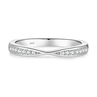 Bague en moissanite Mobius en argent sterling 925, bague torsadée minimaliste assortie pour couple
