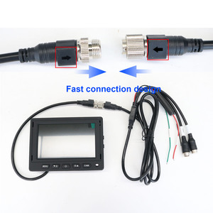 Moniteur de voiture avec écran IPS de 5 pouces, 2 entrées vidéo, pour caméra de recul de camion, bus, voiture, 2 canaux, 4 broches, avec pare-soleil, connecteur 8 broches - Product Image 3