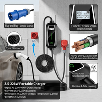 Protection 8 voies, chargeur de voiture électrique 11 kW 22 kW, type 2, 16A 32A, borne de recharge murale AC, meilleure station de recharge pour véhicules électriques