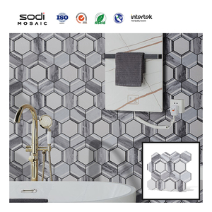 Modernas Pegatinas de Pared de Mosaico Hexagonal Autoadhesivas <span class=keywords><strong>3D</strong></span> para Decoración del Hogar y la Oficina - Product Image 1
