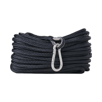MARINE 3-Strang Gedrehtes Polyester-Ankerseil, Festmacherleine 18mm*50m mit Edelstahl-Schäkel, Kajak-Yacht-Bootszubehör