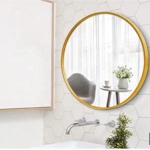 Fábrica al por mayor grande <span class=keywords><strong>blanco</strong></span> enmarcado elegante arte decoración montado en la pared <span class=keywords><strong>espejo</strong></span> redondo de aleación de aluminio <span class=keywords><strong>espejo</strong></span> - Product Image 3
