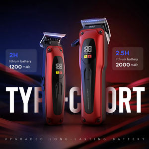 プロの電気サロンヘアクリッパーセットカスタムロゴタイプ-CチャージゼロギャップヘアトリマーLEDディスプレイ家庭用ホテル用 - Product Image 2