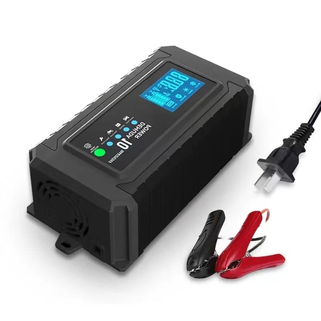 Pulse Repair Maintainer Lead Acid Intelligent Vehicle Motorcycle Auto 12V 24V 10A Portable Car Battery Charger