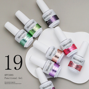 Venta al por mayor OEM: Serie de esmaltes de uñas en gel UV funcionales profesionales de 15ml con base de goma, capa superior templada y <span class=keywords><strong>primer</strong></span> para salón. - Product Image 3