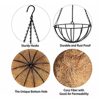 Panier suspendu de jardin de grande taille sur mesure, pot rond en fibre de coco pour plantes suspendues, pour la décoration