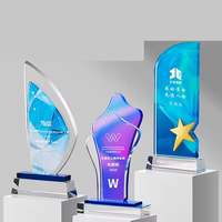 Fabricant de trophées en cristal de base personnalisé Trophée en cristal personnalisé Impression couleur Trophée en cristal de couleur